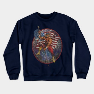 Flag Waving Patriot 1990 Crewneck Sweatshirt